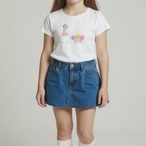 Crown & Ivy Pringle White Short Sleeve Tee Casual Crew Neck🌸🌼